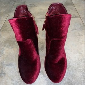 Bamboo Red Suede Heels